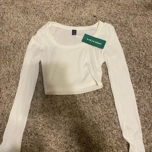 Shein long sleeve white croptop Xs